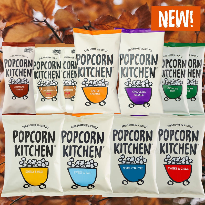 Selection of popcorn bags of different flavours
