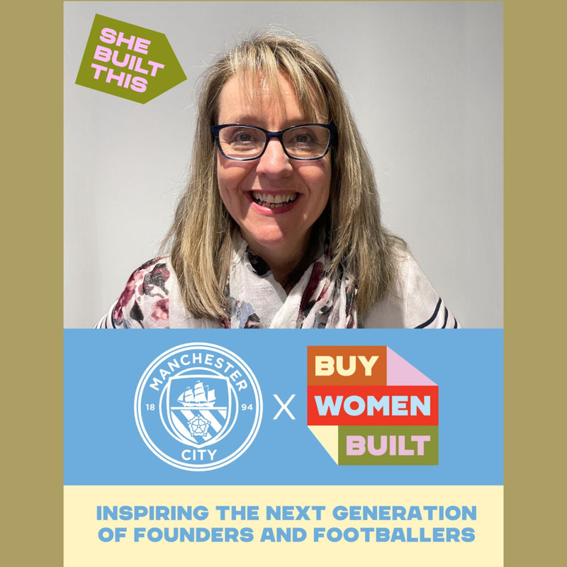 Louise and Buy women built logo with man City support