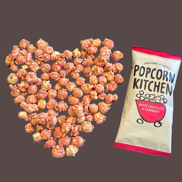 White Chocolate & Raspberry Popcorn | Treat Snack Bag | Popcorn