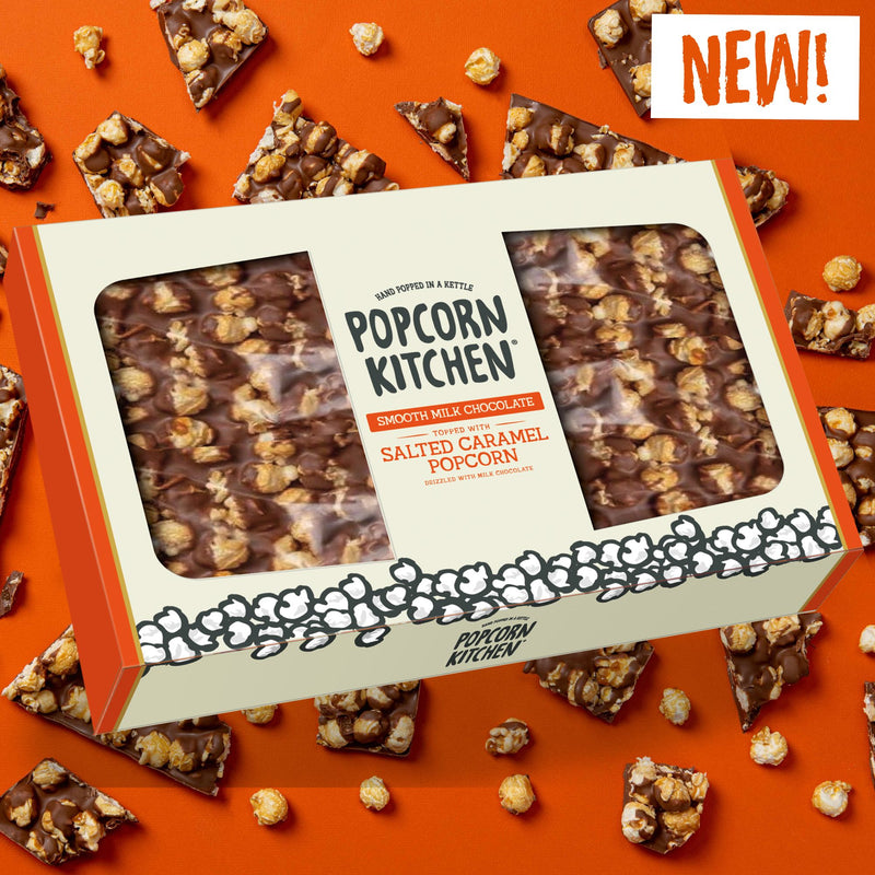 Giant Chocolate Bar with Salted Caramel Popcorn, 500g