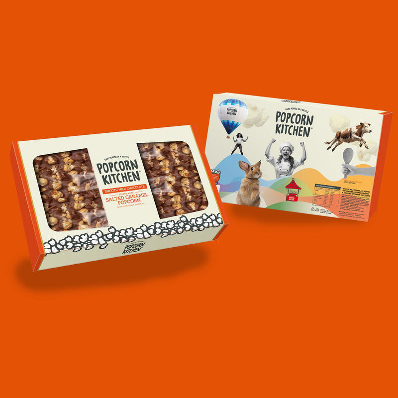 Giant Chocolate Bar with Salted Caramel Popcorn, 500g