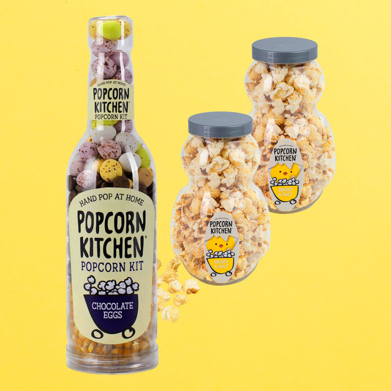 Easter Popcorn Triple Pack - Chocolate Eggs Pop At Home & Popcorn Spring Chicks