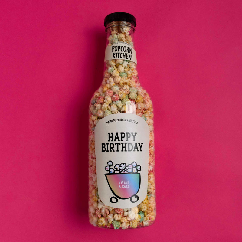 Happy Birthday - Sweet & Salt Rainbow Popcorn Giant Money Bottle, 550g