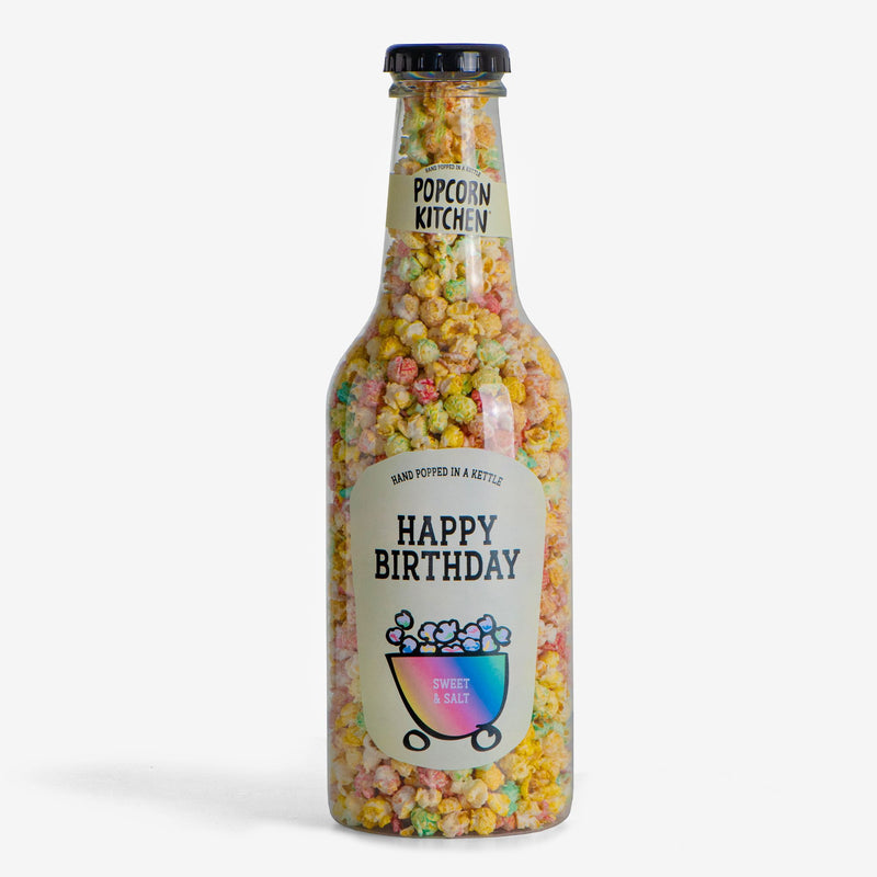 Happy Birthday - Sweet & Salt Rainbow Popcorn Giant Money Bottle, 550g
