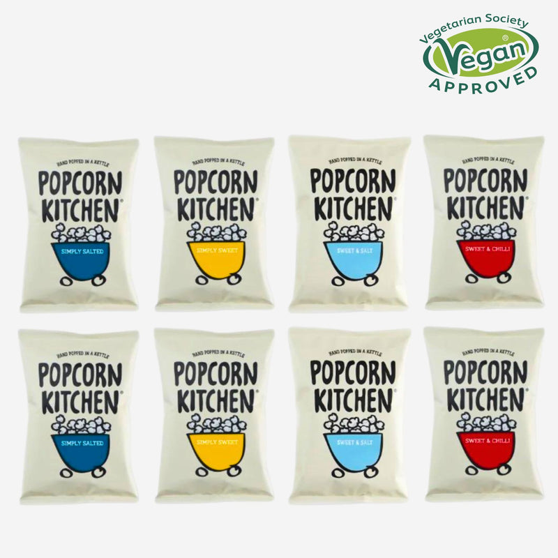 Popcorn Mixed Selection: Sweet & Salt/Sweet/Salt/Chilli, 100g x 8