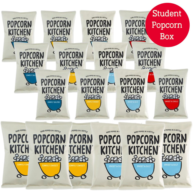 Student Popcorn Snack & Sharing Box | 18 Vegan & Gluten-Free Packs