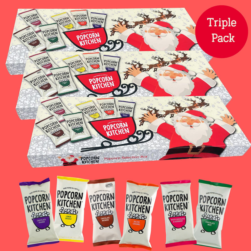 Triple Pack Christmas Popcorn Treat Selection Box (180g x3)